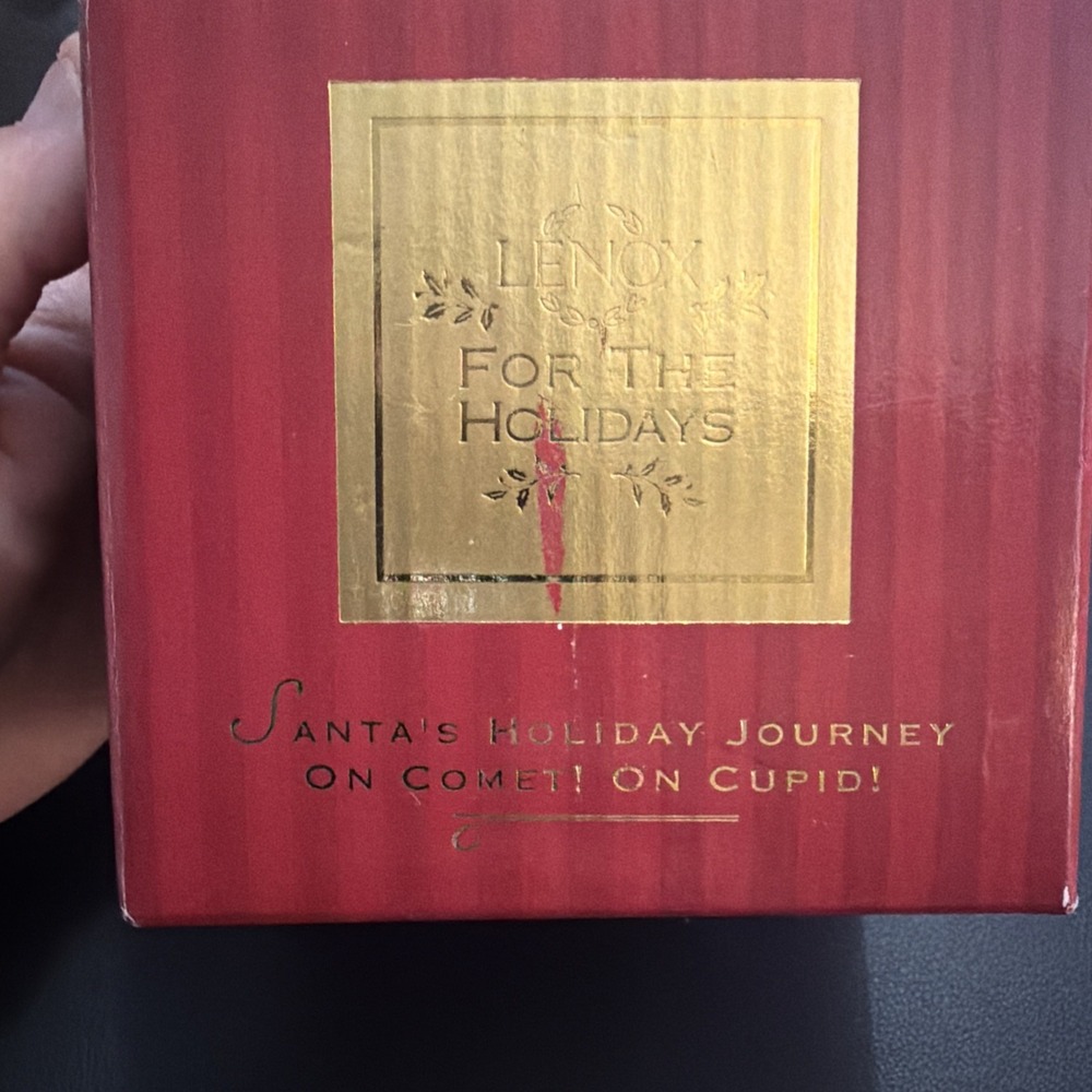 Lenox Christmas Santa's Holiday Journey ON COMET! ON CUPID! 3 1/2" Holiday Mug!